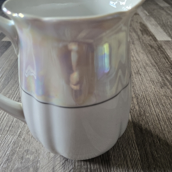 Bavaria Vintage Iridescent Porcelain Pitcher Pink Rose Floral Lustreware - Picture 6 of 11